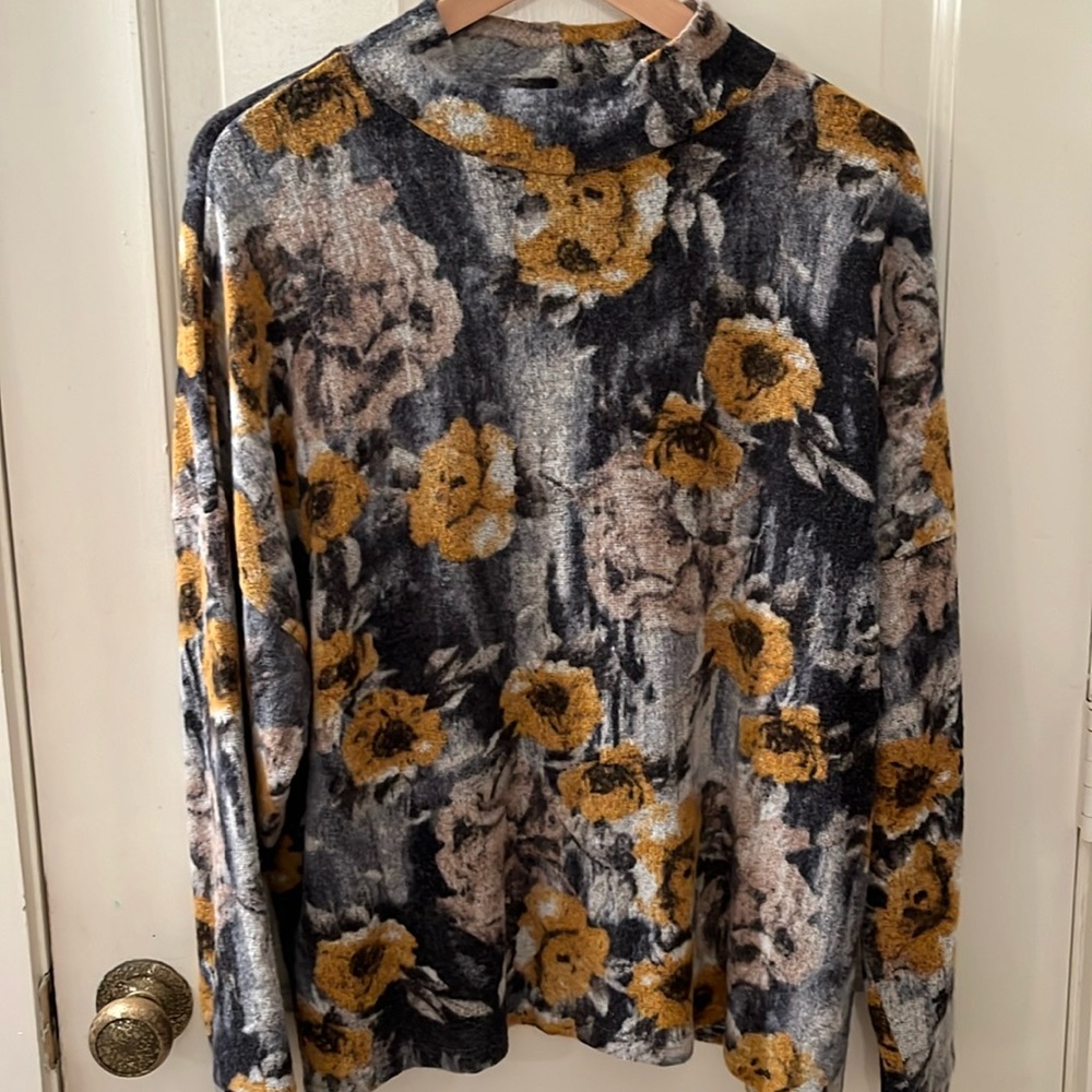 Danelle Floral Mock Neck Sweater